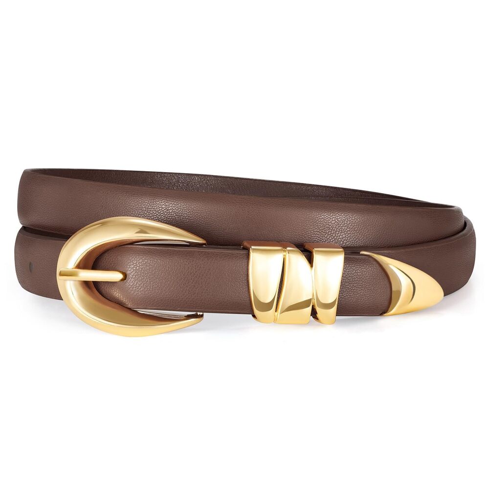 4846 Women's Skinny Leather Belts Ladies Thin Waist Belts For Jeans Dress